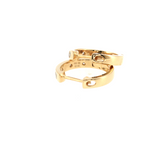 Flush Set Diamond Hoop Earrings - 14k Yellow Gold - 17mm - 0.24ctw back and stamp