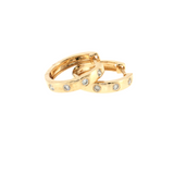 Flush Set Diamond Hoop Earrings - 14k Yellow Gold - 17mm - 0.24ctw