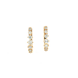 Graduated Diamond Huggie Earrings 14k Yellow Gold 15mm - 0.47ctw