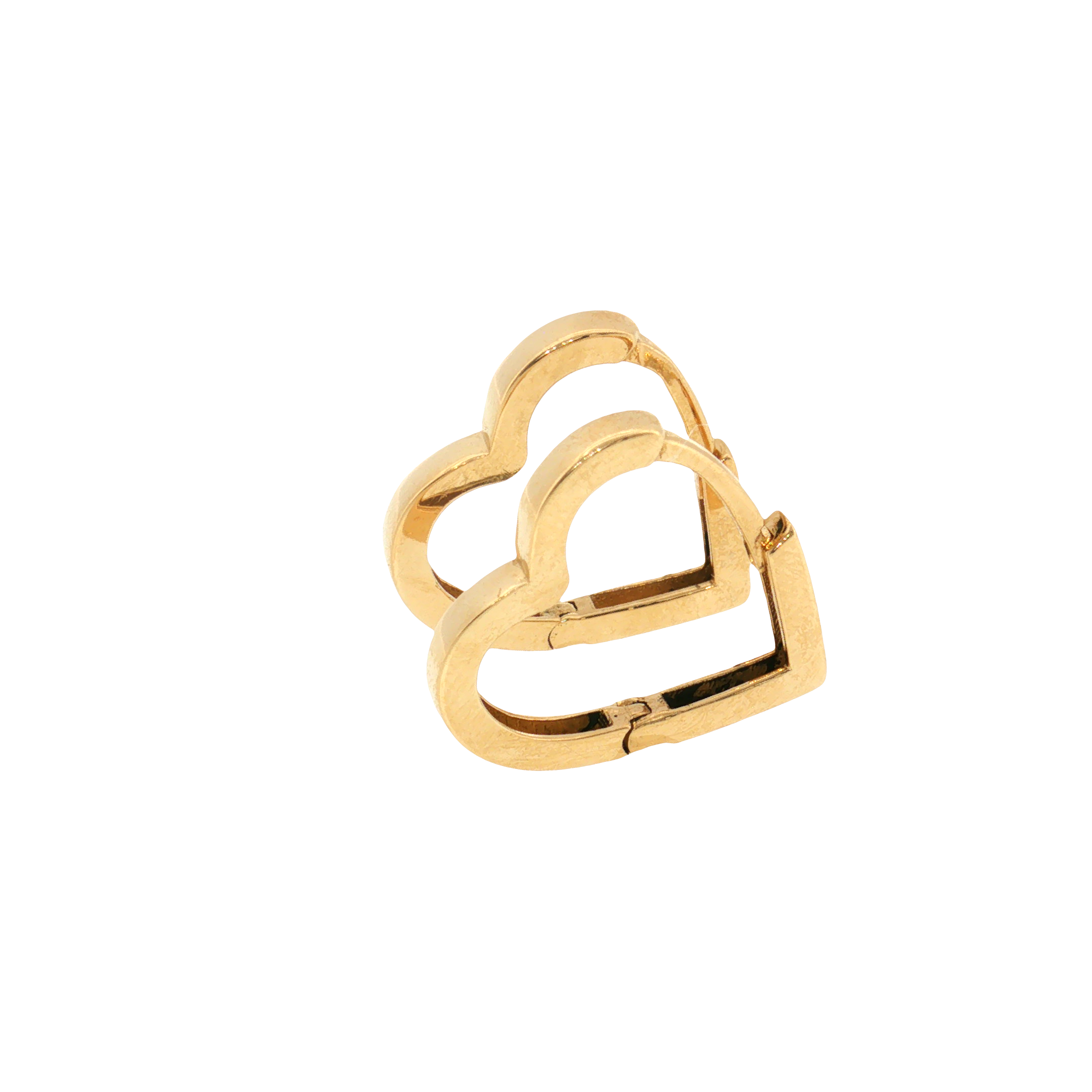 Heart Huggie Earrings - 14k Yellow Gold
