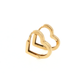 Heart Huggie Earrings - 14k Yellow Gold sides with stamps