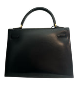 Hermès Box Kelly Sellier 32 - Black  back of handbag