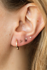 Gold Huggie Earrings - 14k Yellow Gold - 13.5mm