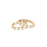 Lab Grown Diamond Baguette Hoop Earrings 10k Yellow Gold 17mm - 2.88ctw laid flat