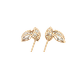 Lab Grown Diamond Bezel Double Marquise Studs 14k Yellow Gold - 2.56ctw back