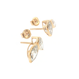 Lab Grown Diamond Bezel Double Marquise Studs 14k Yellow Gold - 2.56ctw studs with backs off