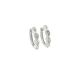 Lab Grown Diamond Bezel Pear Huggie Earrings 14k White Gold 13mm - 0.75ctw