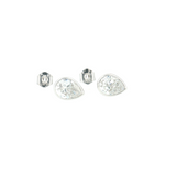 Lab Grown Diamond Bezel Pear Studs 14k White Gold - 1.00ctw studs with backs off