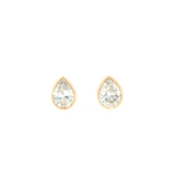Lab Grown Diamond Bezel Pear Studs 14k Yellow Gold - 1.00ctw