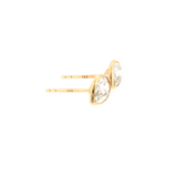Lab Grown Diamond Bezel Pear Studs 14k Yellow Gold - 1.00ctw gold stamps