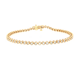 Lab Grown Diamond Bezel Tennis Bracelet 14k Yellow Gold - 2.00ctw