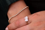 Lab Grown Diamond Bezel Tennis Bracelet 14k Yellow Gold - 2.00ctw modeled