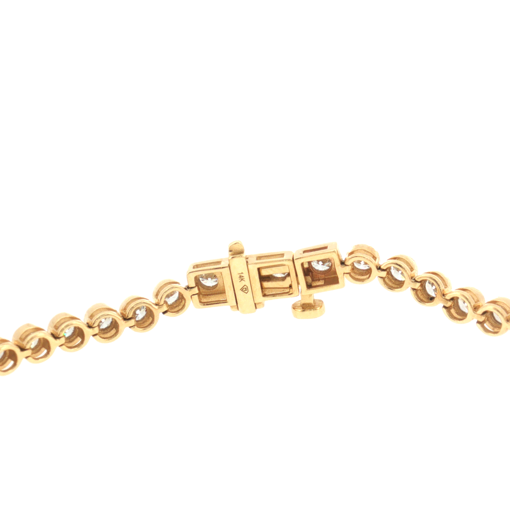 Lab Grown Diamond Bezel Tennis Bracelet 14k Yellow Gold - 2.00ctw stamp