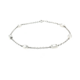 Lab Grown Diamond Mixed Fancy Cut Bezel Station Bracelet 14k White Gold - 1.52ctw laid flat