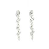 Lab Grown Diamond Mixed Fancy Cut Dangle Statement Earring 14k White Gold - 2.45ctw