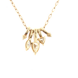Lab Grown Diamond Mixed Fancy Cut Slider Pendant Paperclip Chain Necklace 10k Yellow Gold - 1.00ctw back of pendants