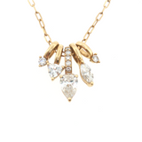 Lab Grown Diamond Mixed Fancy Cut Slider Pendant Paperclip Chain Necklace 10k Yellow Gold - 1.00ctw