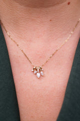 Lab Grown Diamond Mixed Fancy Cut Slider Pendant Paperclip Chain Necklace 10k Yellow Gold - 1.00ctw modeled