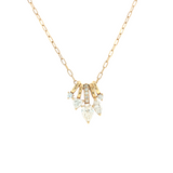 Lab Grown Diamond Mixed Fancy Cut Slider Pendant Paperclip Chain Necklace 10k Yellow Gold - 1.00ctw pendant close up