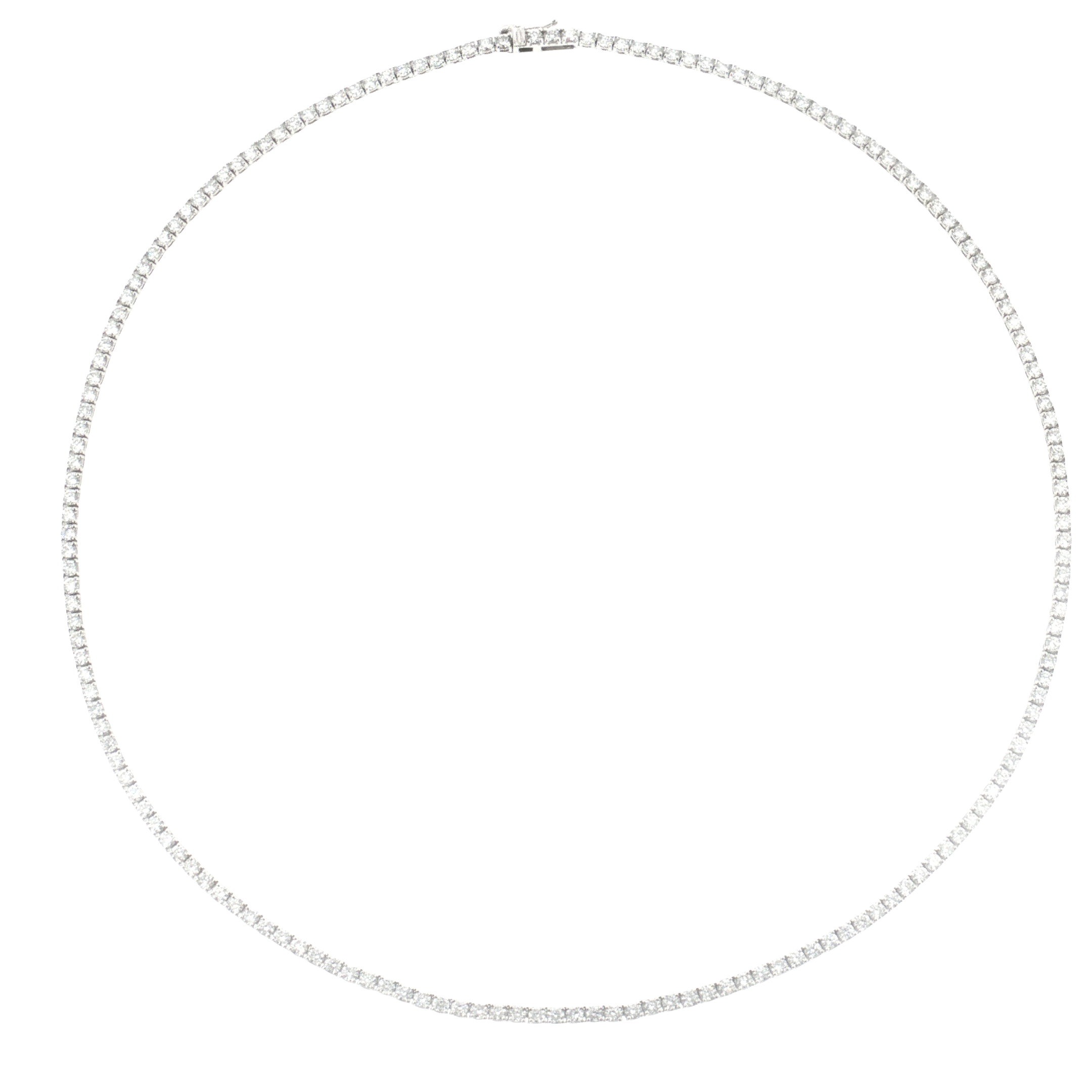Lab Grown Diamond Tennis Necklace 14k White Gold - 8.60ctw full necklace