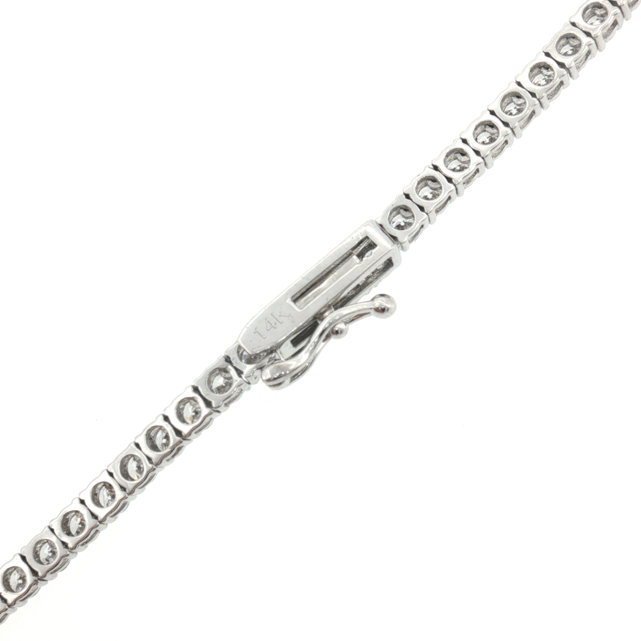 Lab Grown Diamond Tennis Necklace 14k White Gold - 8.60ctw gold stamp