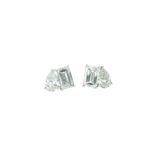 Lab Grown Diamond Toi et Moi Stud Earrings 14k White Gold - 2.51ctw