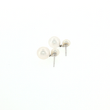 Pearl Drop Earrings - 14k White Gold backs off