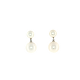 Pearl Drop Earrings - 14k White Gold