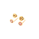 Pink Tourmaline Studs 14k Yellow Gold 0.12ctw backs off