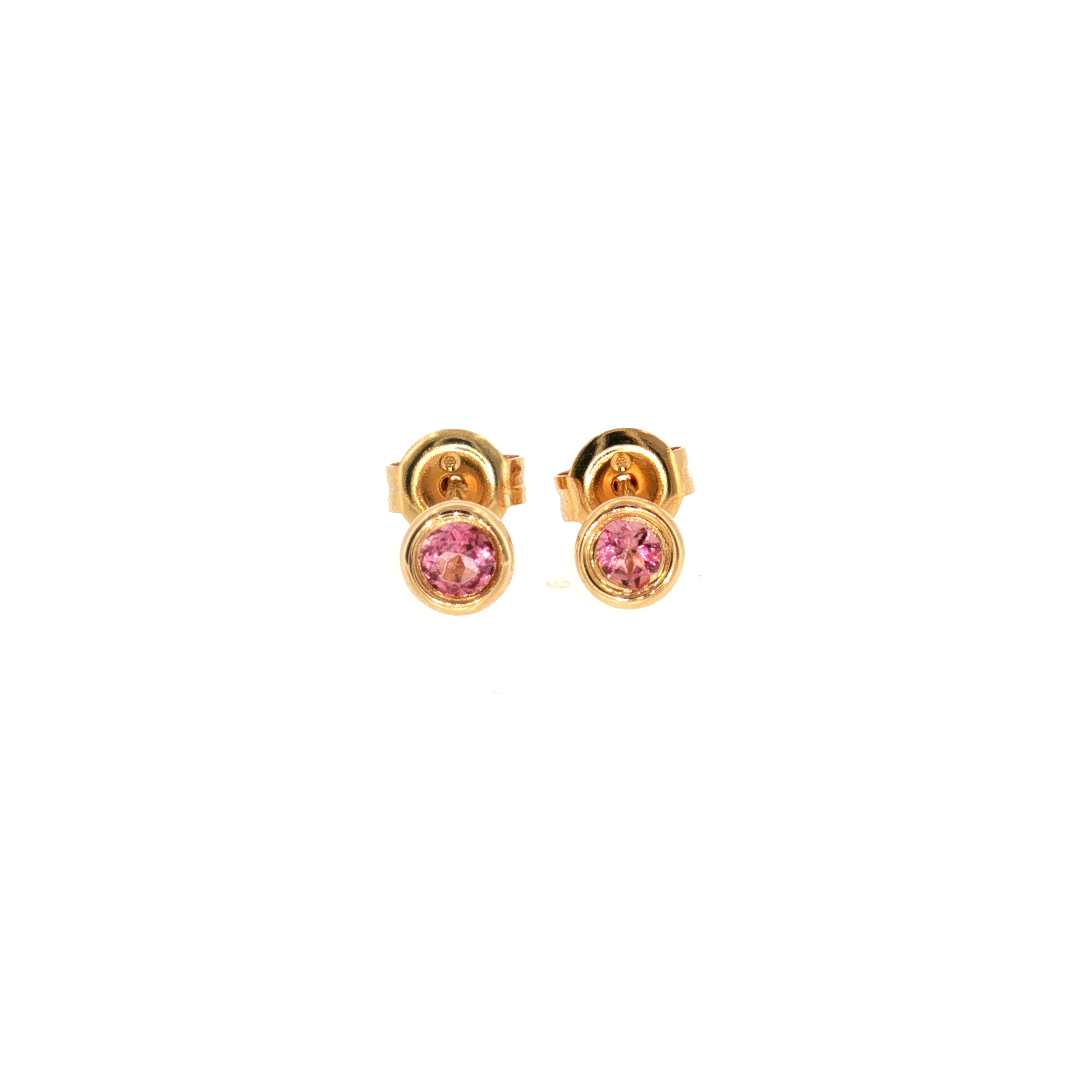 Pink Tourmaline Studs 14k Yellow Gold 0.12ctw