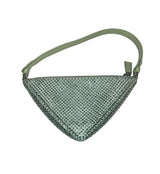 Prada Satin Crystal Triangle Pouch - Acqua back of bag
