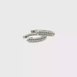 Diamond Beaded Huggie Earrings 10k White Gold 15mm - 0.07ctw video