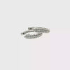 Diamond Beaded Huggie Earrings 10k White Gold 15mm - 0.07ctw video