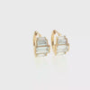 Lab Grown Diamond Art Deco Baguette Huggie Earrings 14k Yellow Gold - 3.62ctw video