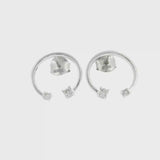 Diamond Open Hoop Earrings - 925 Silver - 0.14ctw video