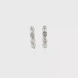 Lab Grown Diamond Bezel Pear Huggie Earrings 14k White Gold 13mm - 0.75ctw video