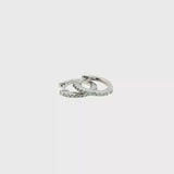 Diamond Huggie Earrings - 14k White Gold - 11mm - 0.10ctw video