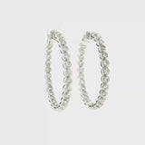 Bezel Diamond Inside Out Hoop Earrings 14k White Gold - 2.08ctw video