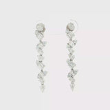 Lab Grown Diamond Mixed Fancy Cut Dangle Statement Earring 14k White Gold - 2.45ctw video