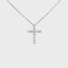 Diamond Cross Pendant Necklace - 14k White Gold - 0.51ctw