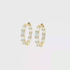 Lab Grown Diamond Baguette Hoop Earrings 10k Yellow Gold 17mm - 2.88ctw video