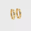 Flush Set Diamond Hoop Earrings - 14k Yellow Gold - 17mm - 0.24ctw video