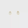 Lab Grown Diamond Bezel Pear Studs 14k Yellow Gold - 1.00ctw video