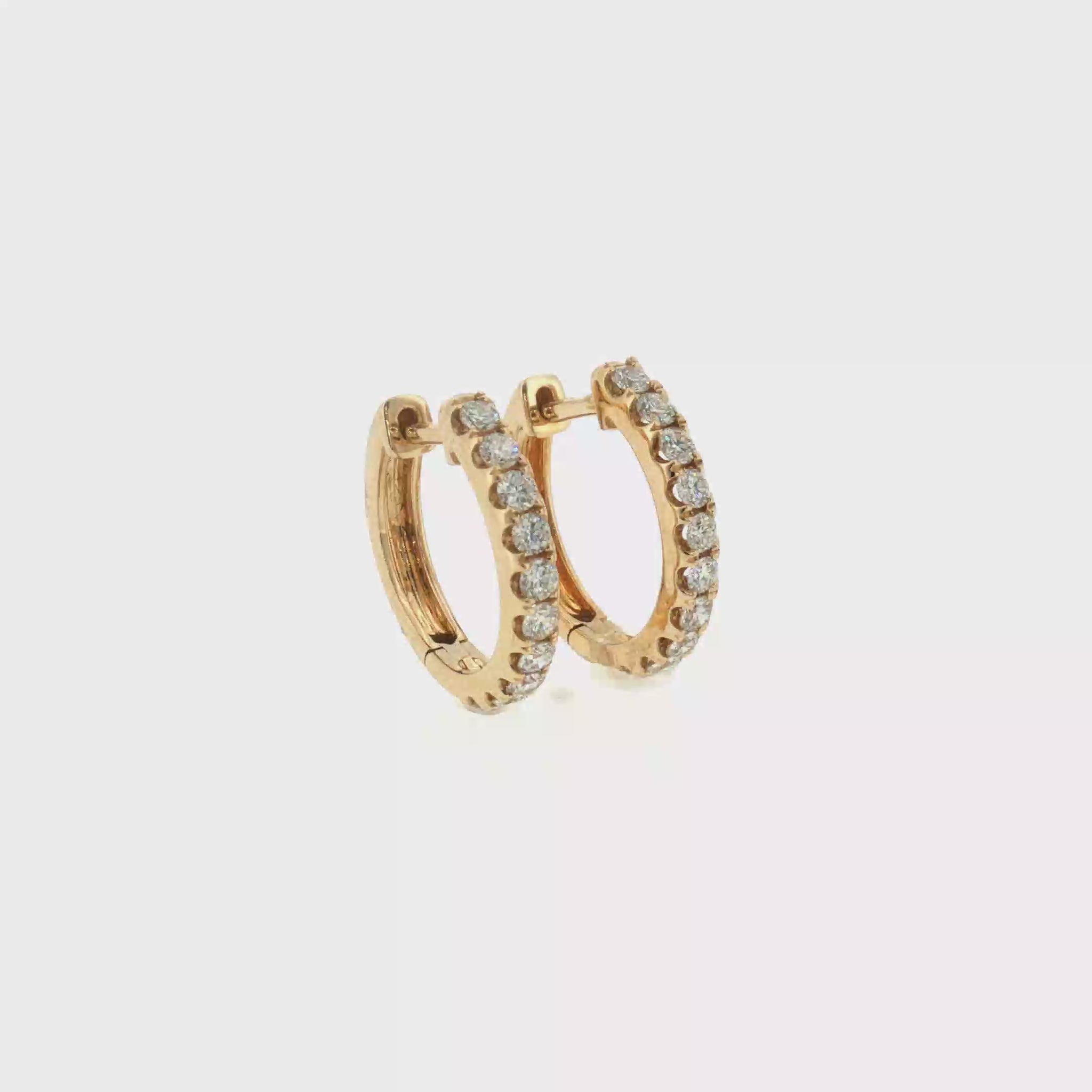 Diamond Huggie Earrings - 14k Yellow Gold - 10.5mm - 0.09ctw video