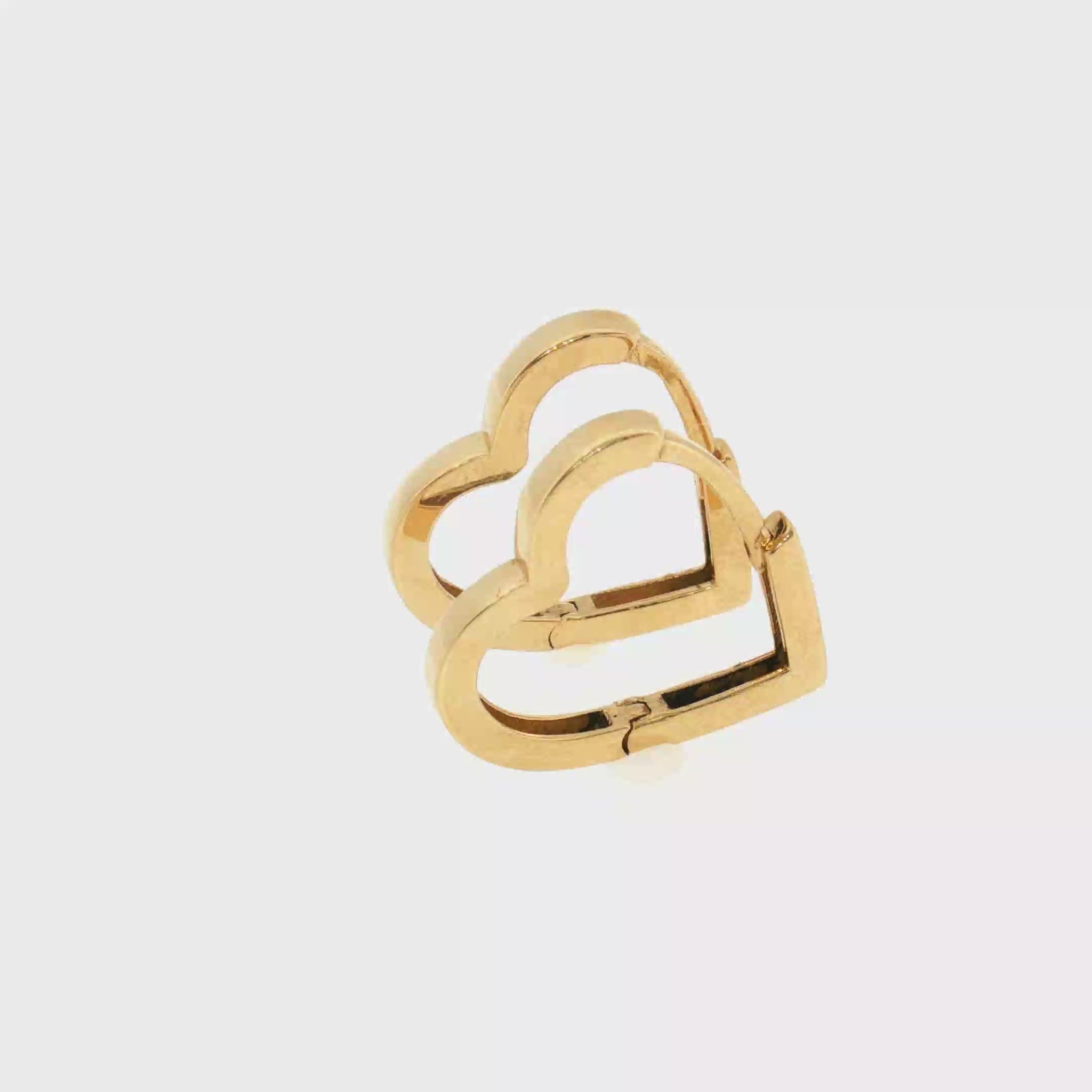 Heart Huggie Earrings - 14k Yellow Gold video