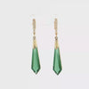 Green Tourmaline and Diamond Drop Earrings - 14k Yellow Gold - 0.25ctw video
