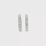 Diamond Huggie Earrings - 14k White Gold - 17mm - 0.60ctw video
