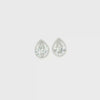 Lab Grown Diamond Bezel Pear Studs 14k White Gold - 1.00ctw video