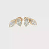 Lab Grown Diamond Bezel Double Marquise Studs 14k Yellow Gold - 2.56ctw video