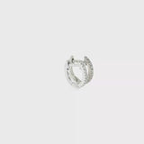 Diamond Huggie Earrings 14k White Gold 10.5mm - 0.12ctw video